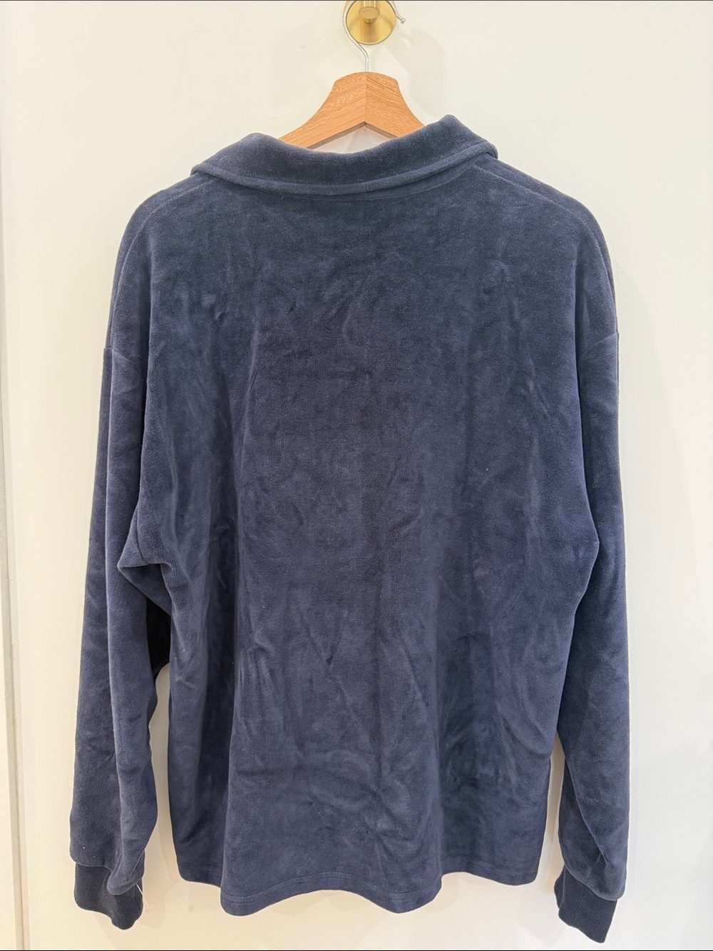 Aritzia Plush Quarter-Snap Pullover Sweater - Navy Blue - Picture 3 of 3